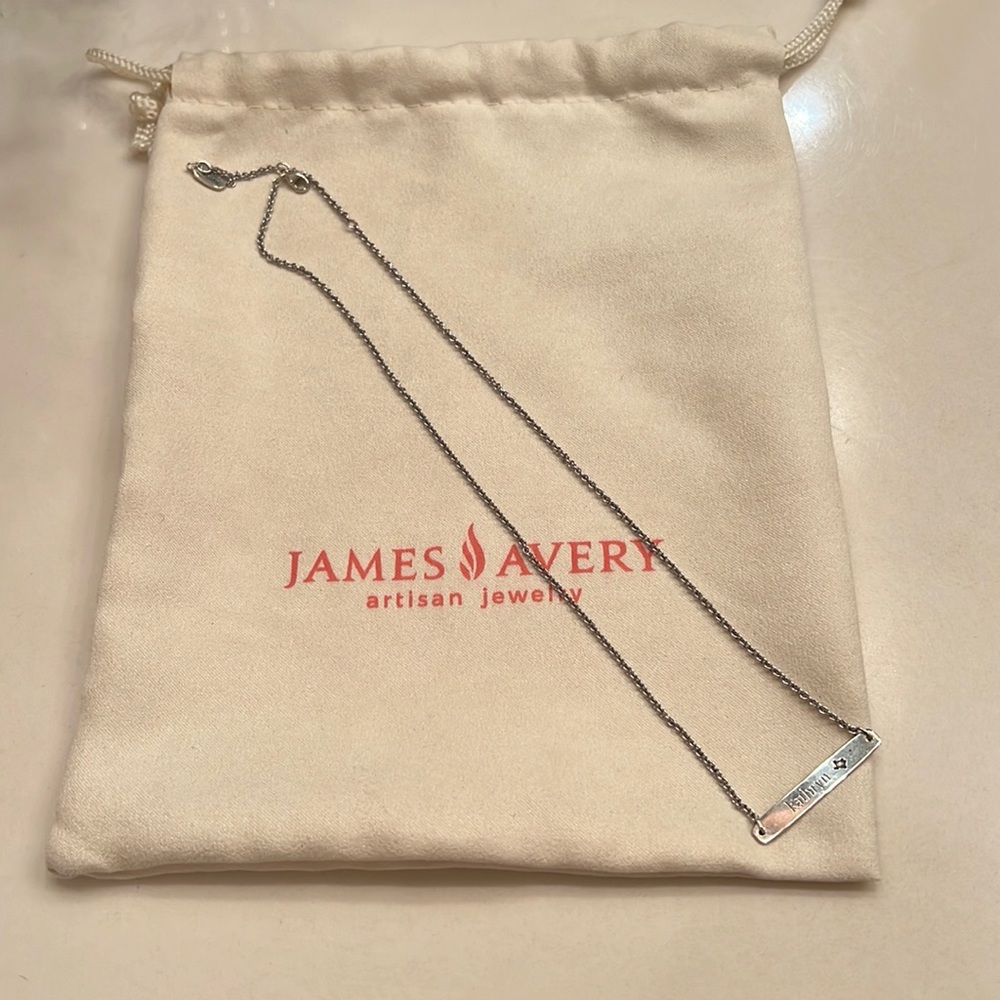 James Avery sterling silver petite engravable horizon necklace.